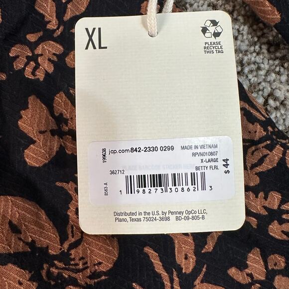 A.N.A Women's V Neck Long Sleeve Blouse Size XL In Betty Floral - Picture 4 of 9